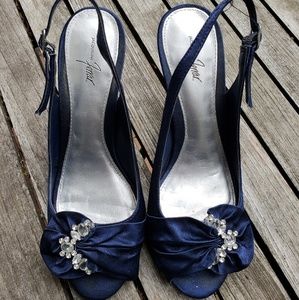 Satin Blue 3.5" Heels